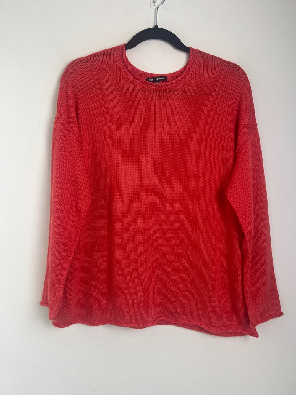 Eileen Fisher XS Persimmon Boxy Fit Oversized Cotton Tencel Blend Sweater